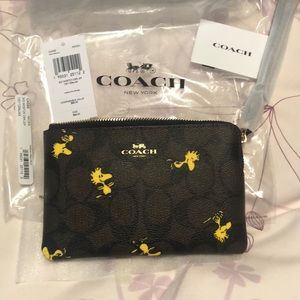 NWT Coach x Peanuts Zip Wristlet